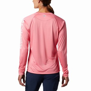 Columbia PFG Tidal Tee™ II Långärmad Tröja Dam Rosa/Vita (NFHAL6275)